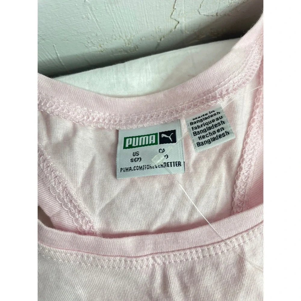 Puma Kids Girls Pink Tank Top & Shorts Set Athletic Sportswear Size S